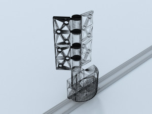 bottom roller hinge and track 3D Model