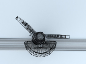 bottom roller hinge and track 3D Model