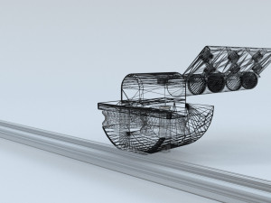 bottom roller hinge and track 3D Model
