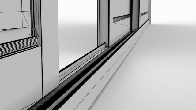 double sliding mesh door Model 3D .c4d .max .obj .3ds .fbx .stl .blend 