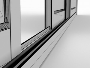 double sliding mesh door Model 3D