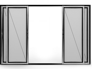 double sliding mesh door Model 3D