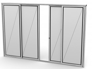 double sliding mesh door Model 3D