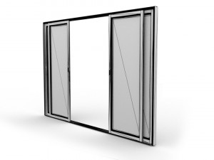 double sliding mesh door Model 3D