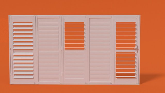 bi-fold shutter security door 3D Model .c4d .max .obj .3ds .fbx .stl .blend 