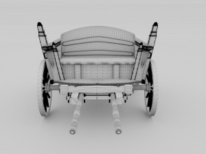wooden wagon - cart Modello 3D