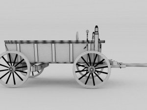 wooden wagon - cart Modello 3D