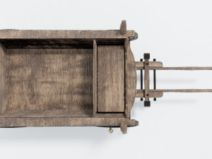 wooden wagon - cart Modello 3D