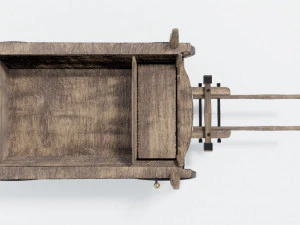 wooden wagon - cart 3D Model