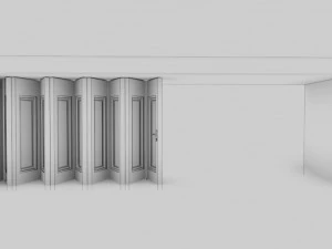 rigging multi-fold panel door 3D Model