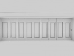 rigging multi-fold panel door Model 3D