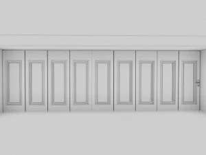 rigging multi-fold panel door 3D Model