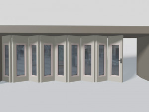 rigging multi-fold panel door Model 3D