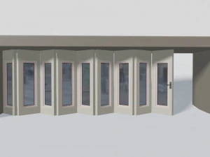 rigging multi-fold panel door 3D Model