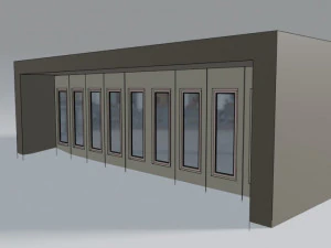 rigging multi-fold panel door 3D Model