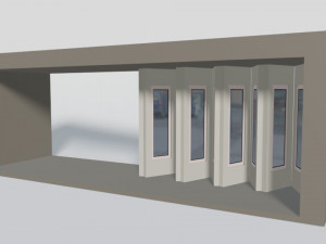 rigging multi-fold panel door Model 3D
