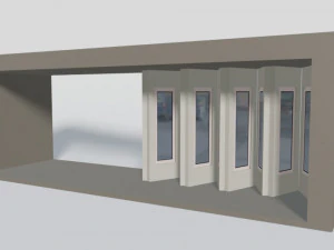 rigging multi-fold panel door 3D Model