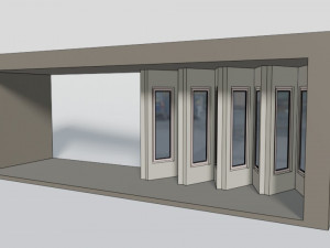 rigging multi-fold panel door Model 3D