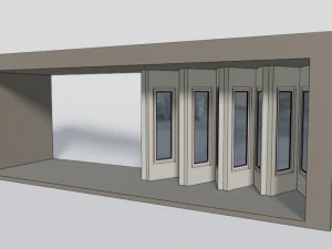 rigging multi-fold panel door 3D Model