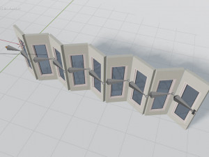 rigging multi-fold panel door Model 3D
