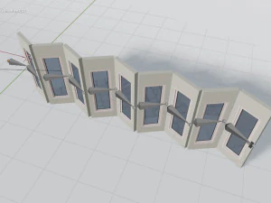 rigging multi-fold panel door 3D Model