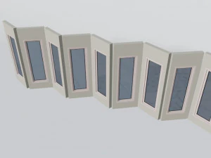 rigging multi-fold panel door 3D Model