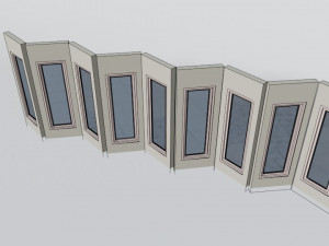 rigging multi-fold panel door Model 3D