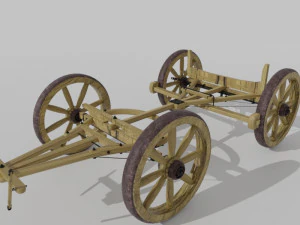 old western goods wagon 3D Model