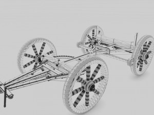 old western goods wagon 3D 모델
