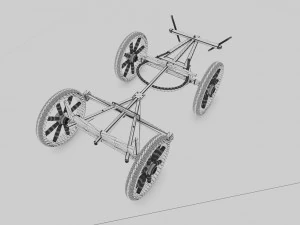 old western goods wagon 3D Model