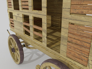 old western goods wagon 3D 모델
