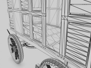 old western goods wagon 3D 모델