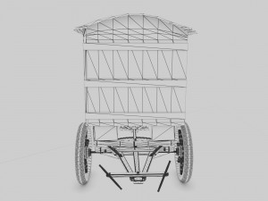 old western goods wagon 3D 모델