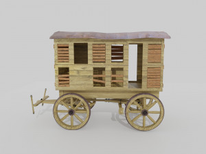 old western goods wagon 3D 모델