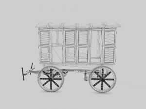 old western goods wagon 3D 모델
