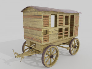old western goods wagon 3Dモデル