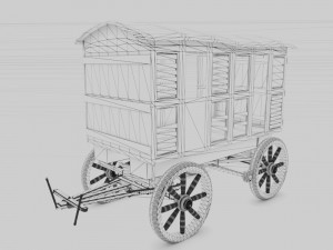 old western goods wagon 3D 모델