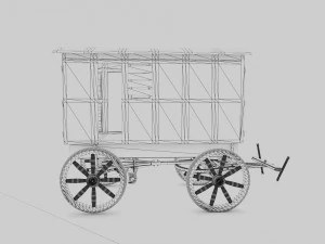 old western goods wagon 3D Model