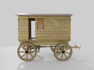old western goods wagon 3D 모델