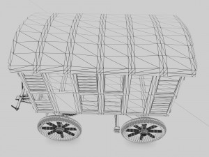 old western goods wagon 3D 모델