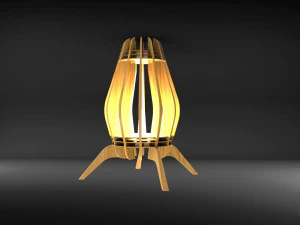 lampada da notte in legno Modello 3D