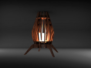 night lamp wooden 3D-Modell