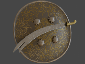 sword n shield arabic islamic realisric and historic 3D 模型