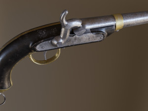 historic old medievel flintlock dragon pistol rifle low-poly 3D Model