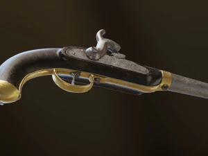 historyczny stary średniowieczny pistolet skałkowy smoka karabin low-poly Model 3D