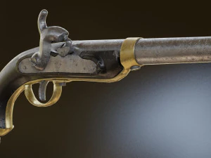 historyczny stary średniowieczny pistolet skałkowy smoka karabin low-poly Model 3D