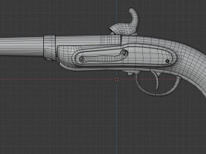 historic old medievel flintlock dragon pistol rifle low-poly 3D Model