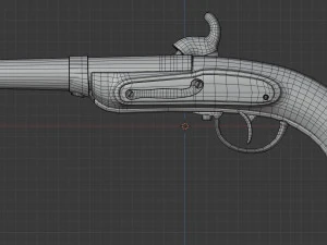 historyczny stary średniowieczny pistolet skałkowy smoka karabin low-poly Model 3D
