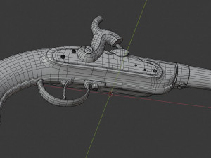 historic old medievel flintlock dragon pistol rifle low-poly 3D Model
