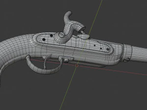 historyczny stary średniowieczny pistolet skałkowy smoka karabin low-poly Model 3D
